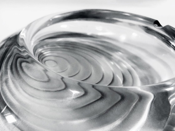 Image 1 of Grote Kinetische Asbak - Kristal - Daum Frankrijk - Op Art - 1970