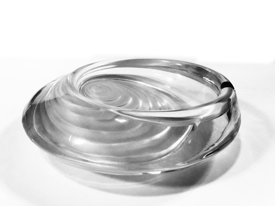 Image 1 of Grote Kinetische Asbak - Kristal - Daum Frankrijk - Op Art - 1970