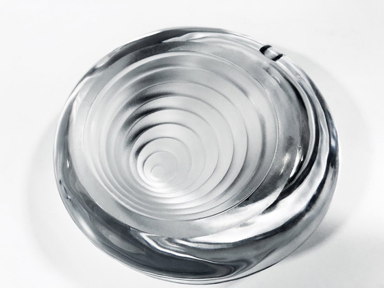 Image 1 of Grote Kinetische Asbak - Kristal - Daum Frankrijk - Op Art - 1970