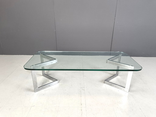 Chromen salontafel van Roche Bobois, 1980S