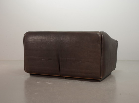 Image 1 of Stoere De Sede Ds47 Uitschuifbare Bruine Zadelleer Loveseat Sofa. Zwitserland, 1970S.