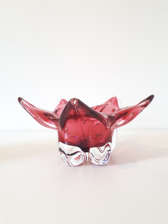 Image 1 of Murano roze glazen schaal