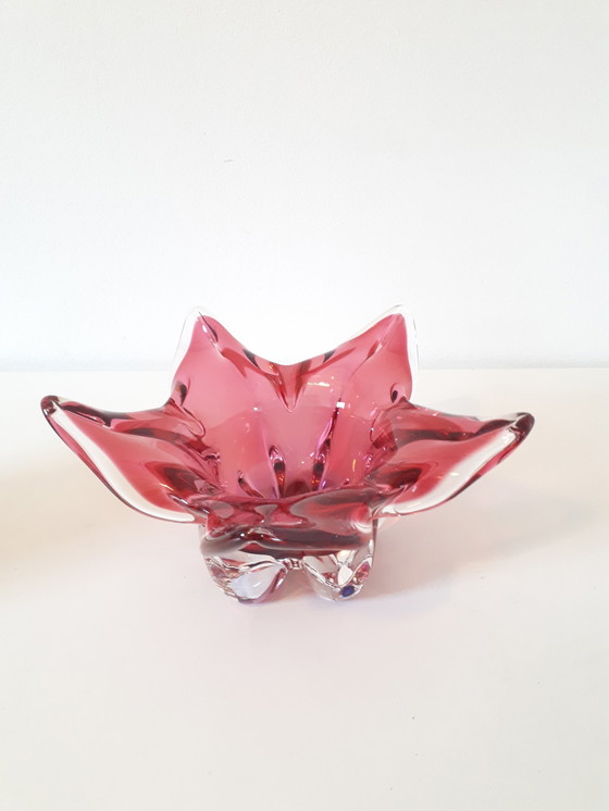 Image 1 of Murano roze glazen schaal