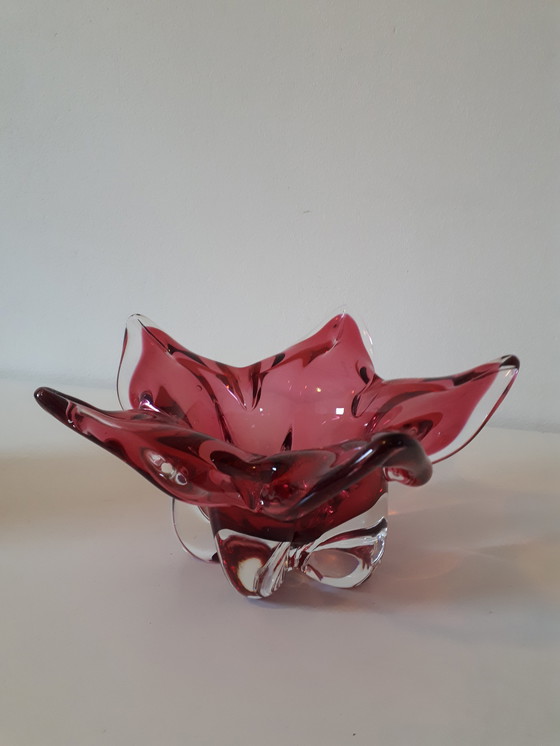 Image 1 of Murano roze glazen schaal