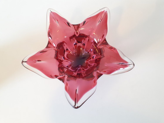 Image 1 of Murano roze glazen schaal