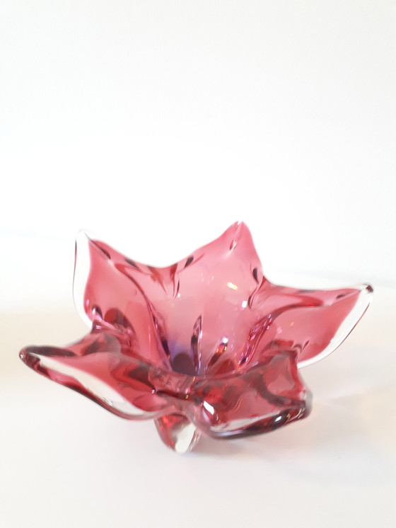 Image 1 of Murano roze glazen schaal