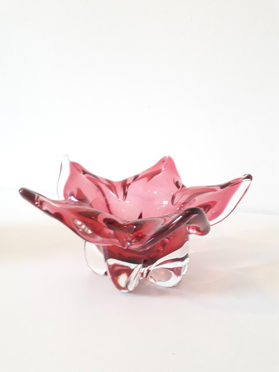 Image 1 of Murano roze glazen schaal