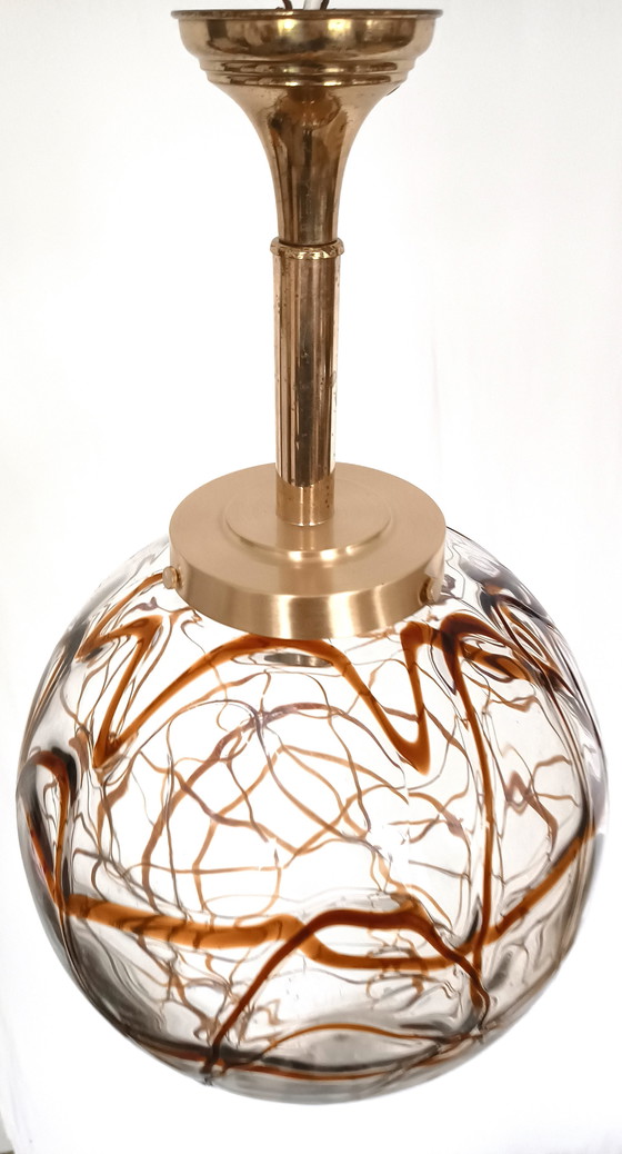 Image 1 of `space age grote glazen bol lamp 