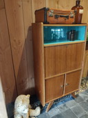 Vintage secretaire/klepkast