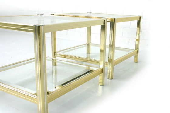 Image 1 of 1 van 2 Italiaanse Hollywood Regency Bi-Color Side Table, bijzettafel