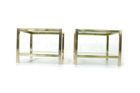 Image 1 of 1 van 2 Italiaanse Hollywood Regency Bi-Color Side Table, bijzettafel