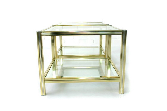 Image 1 of 1 van 2 Italiaanse Hollywood Regency bi-kleur bijzettafel