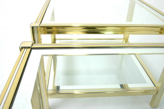 Image 1 of 1 van 2 Italiaanse Hollywood Regency bi-kleur bijzettafel