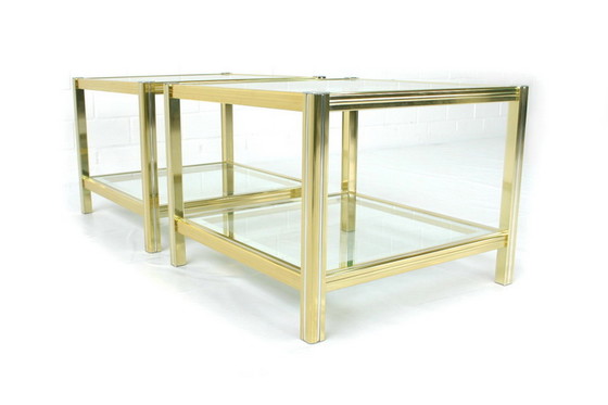 Image 1 of 1 van 2 Italiaanse Hollywood Regency Bi-Color Side Table, bijzettafel