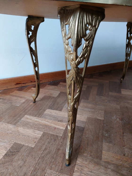 Image 1 of Vintage ovale marmerlook salontafel