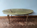 Vintage ovale marmerlook salontafel