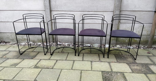 Draadstalen eetkamerstoeltjes, 4 stuks