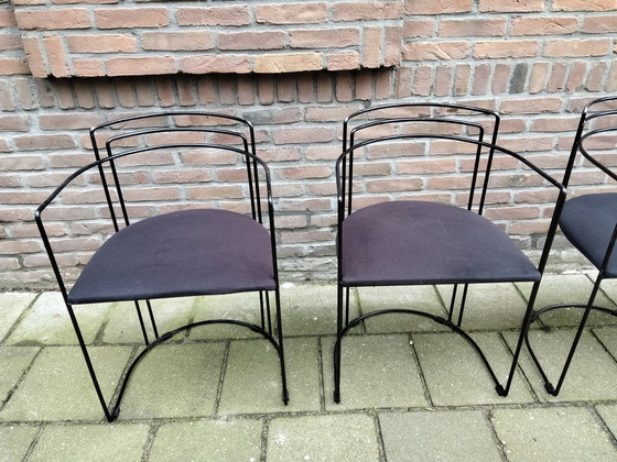 Image 1 of Draadstalen eetkamerstoeltjes, 4 stuks