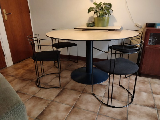 Image 1 of Draadstalen eetkamerstoeltjes, 4 stuks