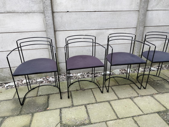 Image 1 of Draadstalen eetkamerstoeltjes, 4 stuks