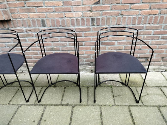 Image 1 of Draadstalen eetkamerstoeltjes, 4 stuks