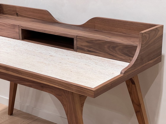 Image 1 of Walnut&Marble Desk