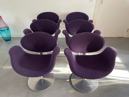 6x  Artifort Pierre Paulin tulip eetkamerstoelen