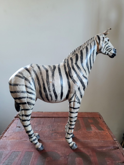 Lederen handgeschilderde zebra