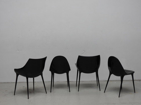 Image 1 of 4 zwart lederen Cassina stoelen