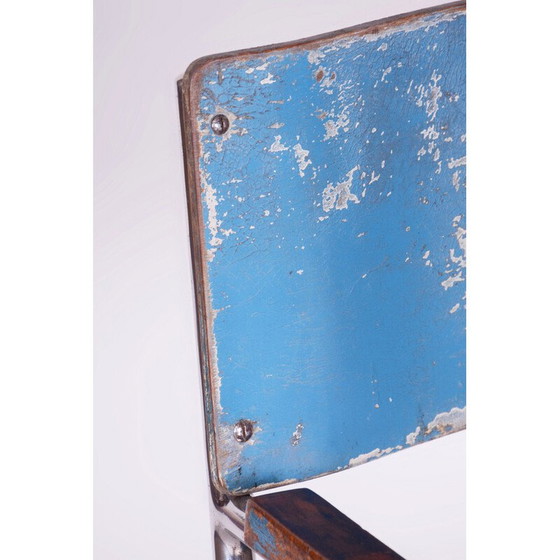 Image 1 of Vintage Bauhaus fauteuil in beuken en verchroomd staal voor Mücke Melder, Tsjecho-Slowakije 1930