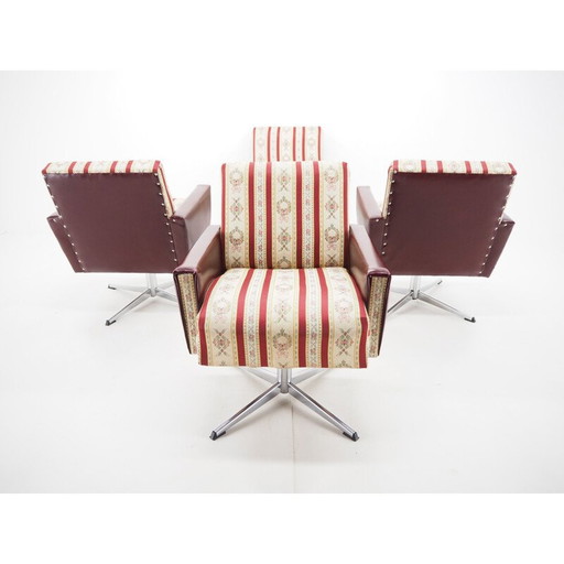 Midcentury Set van 4 draaibare fauteuils, 1970