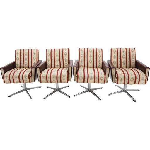 Midcentury Set van 4 draaibare fauteuils, 1970