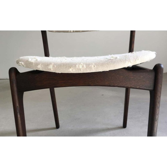 Image 1 of Set van 8 Vintage Gelooid Eiken Eetkamerstoelen van Erik Buch 1960