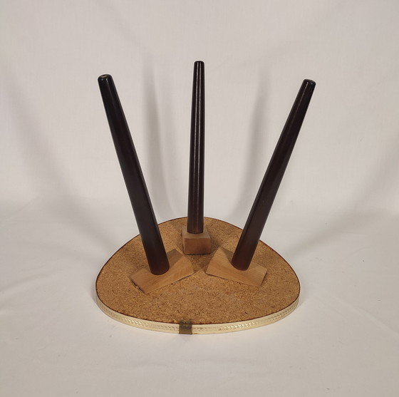 Image 1 of Mid Century Tripod plantentafel met glas top