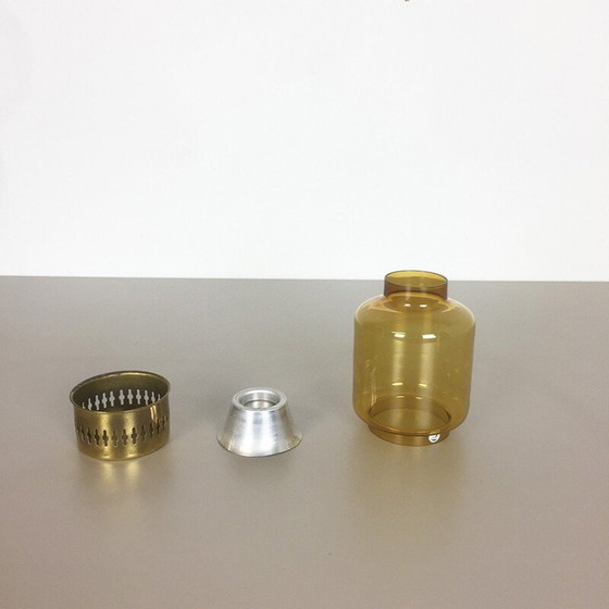 Image 1 of Vintage geel-oker glazen bureaukandelaar van Hans Agne Jakobsson voor Markaryd, Zweden 1960