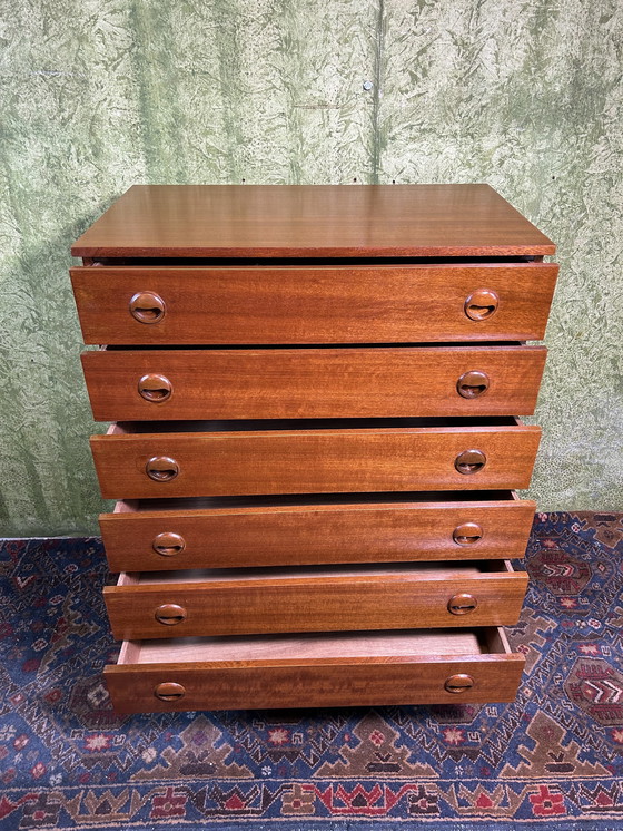 Image 1 of Mid century retro vintage teakhouten ladekast van Schreiber 1960