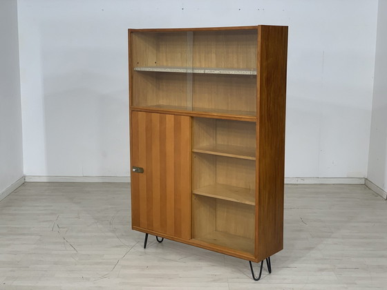 Image 1 of Mid Century hoge plank boekenkast vintage