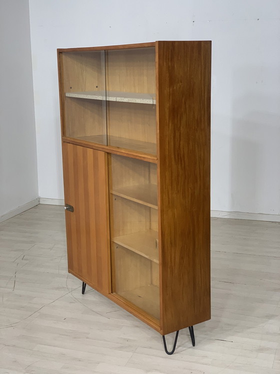 Image 1 of Mid Century hoge plank boekenkast vintage