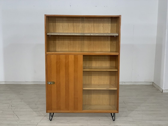 Image 1 of Mid Century hoge plank boekenkast vintage