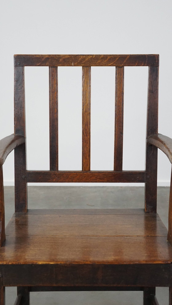 Image 1 of Eikenhouten Side Chair Met Armleuningen