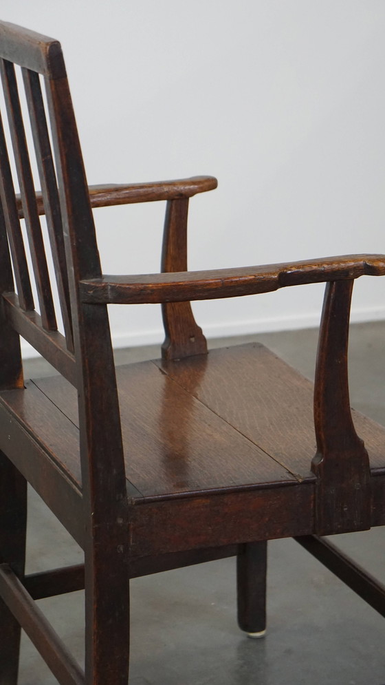 Image 1 of Eikenhouten Side Chair Met Armleuningen