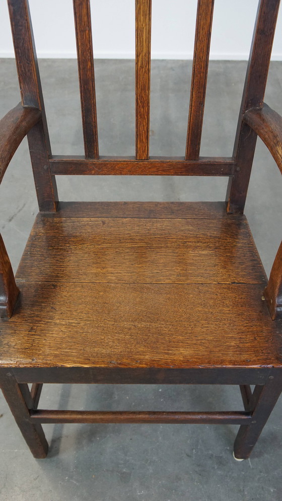 Image 1 of Eikenhouten Side Chair Met Armleuningen