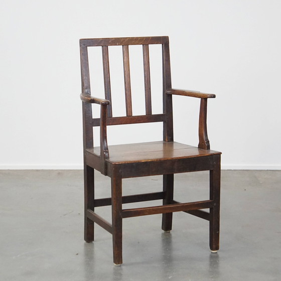 Image 1 of Eikenhouten Side Chair Met Armleuningen