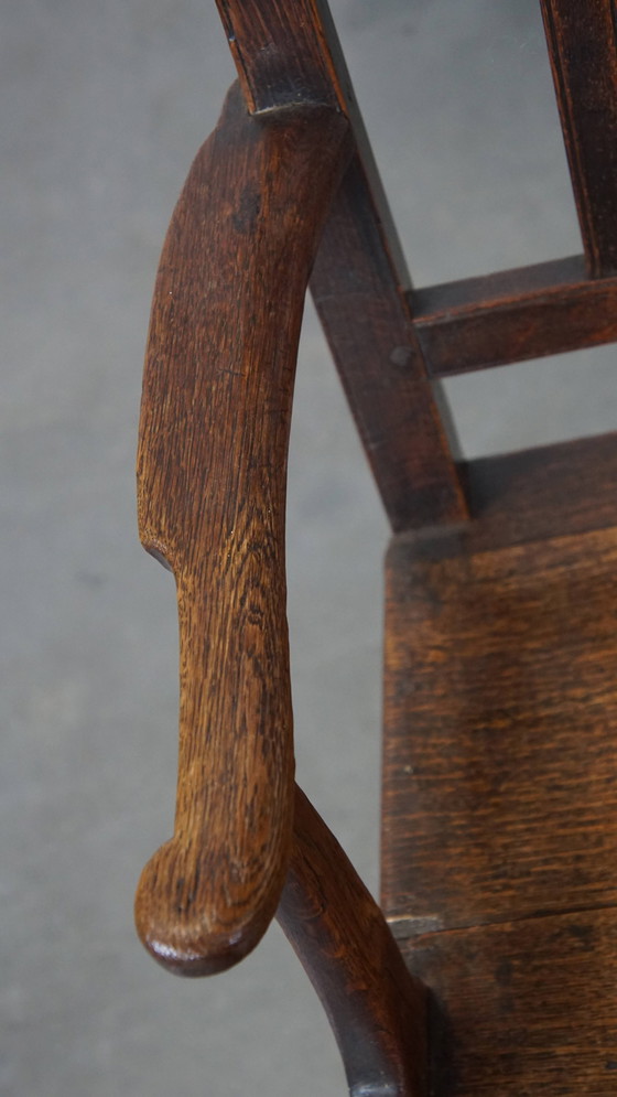 Image 1 of Eikenhouten Side Chair Met Armleuningen