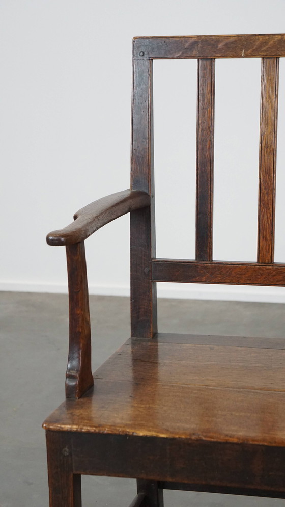 Image 1 of Eikenhouten Side Chair Met Armleuningen