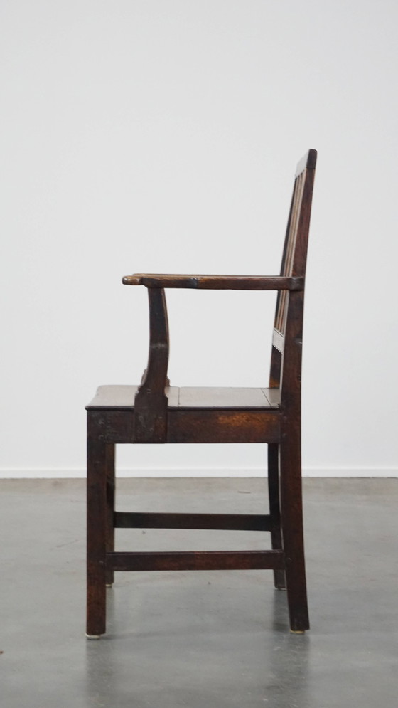 Image 1 of Eikenhouten Side Chair Met Armleuningen