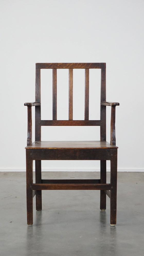 Image 1 of Eikenhouten Side Chair Met Armleuningen