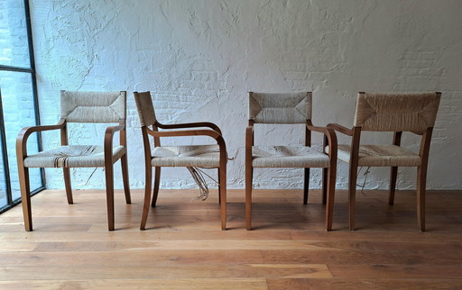 4x Molteni vintage stoelen