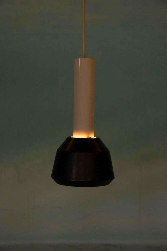 Image 1 of Vintage design jaren hanglamp, zwart-wit retro sfeerlampje