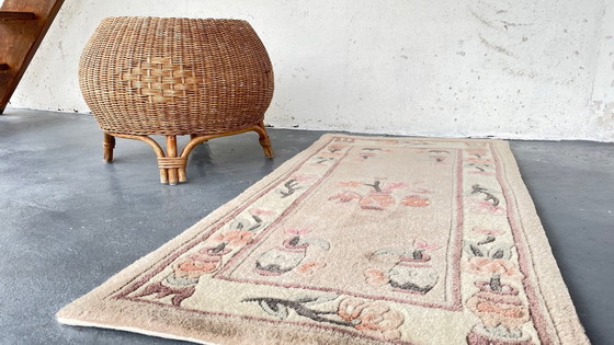 Image 1 of Velours Vintage Beige Rose Tapijt 118 X 60cm